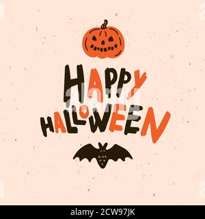 Halloween greeting card.Flat.Vector illustration Stock Vector