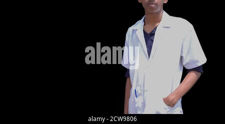 Cropped shot of an unrecognizable male doctor standing with hand in her pocket Stock Photo
