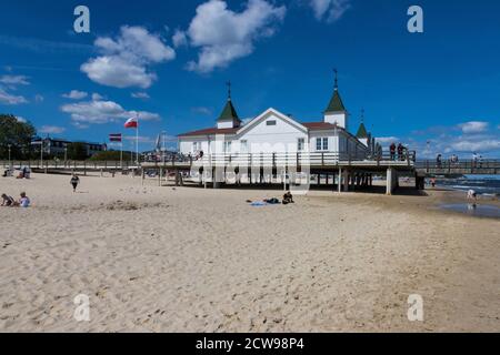The sea bridge in Ahlbeck at the island of Usedom Stock Photo