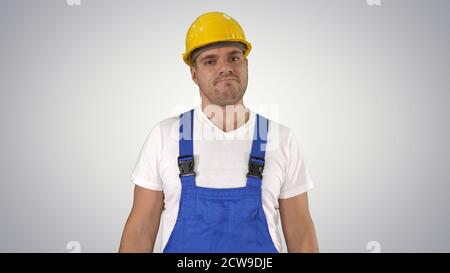 Construction worker unhappy about the result of the work Being d Stock Photo