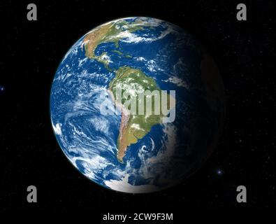 Beautiful Planet Earth in space and galaxy Stock Photo