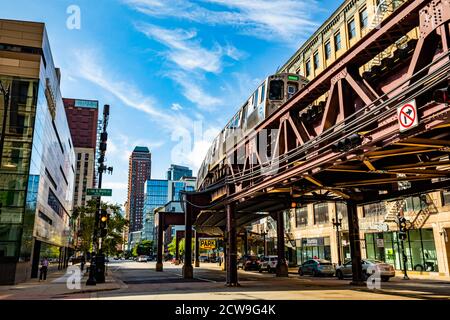 Chicago metro subway city transportation in midtown at day Stock Photo