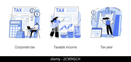 Tax preparation abstract concept vector illustrations. Stock Vector