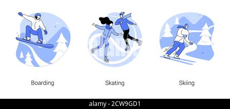 Winter sport abstract concept vector illustrations. Stock Vector