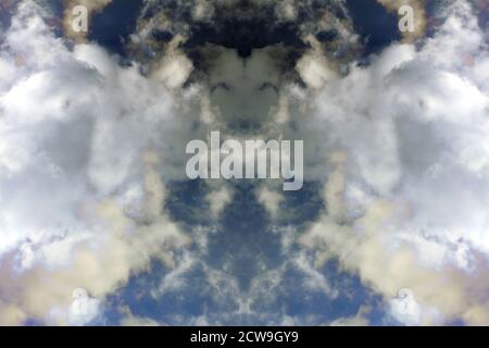 Tripping psychedelic blue sky with clouds background modern high quality prints fifty megapixels Stock Photo