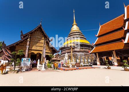 Wat Phra That Lampang Luang Lanna pagoda in Lampang ,Thailand. Stock Photo