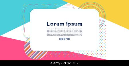 Colorful geometric halftone design frame overlap space for content. vector illustration. Stock Vector