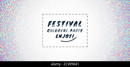 Festival concept halftone circle shape colorful design with frame space for text. vector illustration. Stock Vector
