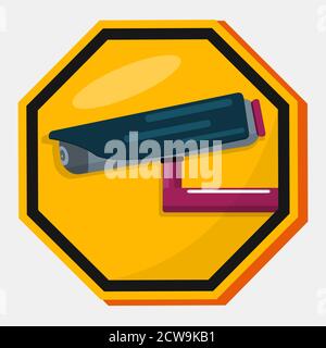 cctv area sign vector illustration Stock Vector