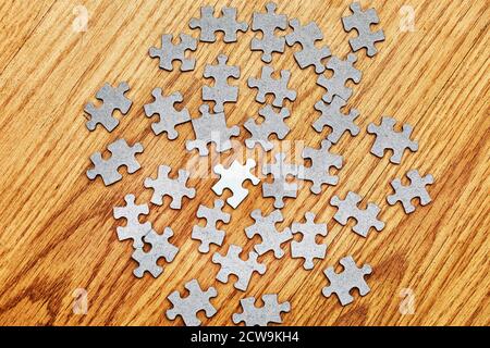Jigsaw puzzle pieces separately Stock Photo