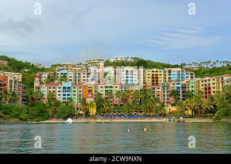 Marriott's Frenchman's Cove hotel at Long Bay in Charlotte Amalie, Saint Thomas, US Virgin Islands, USA. Stock Photo