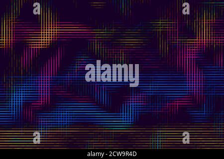 Abstract technology futuristic digital network line background, Internet and data particles and lines color texture, Glitch digital pixel noise effect Stock Photo