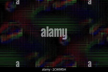 Abstract technology futuristic digital network line background, Internet and data particles and lines color texture, Glitch digital pixel noise effect Stock Photo