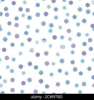 Seamless pattern with cute original snowflakes.  Stock Vector
