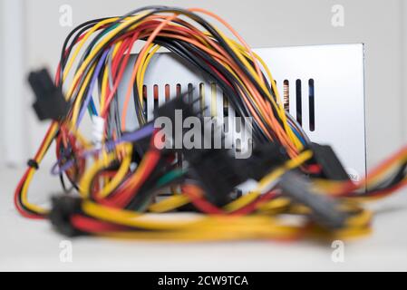 Disconnect computer power supply Stock Photo