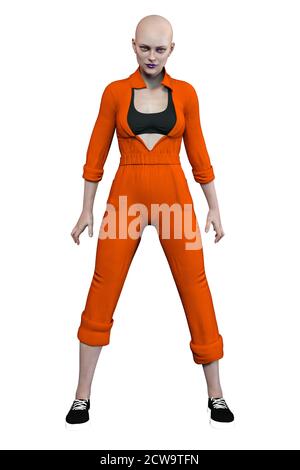 Urban Fantasy Prison Woman, 3D Rendering, 3D Illustration Stock Photo