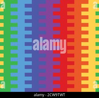 Seamless texture with rainbow basket weaving. Multicolored blocks. Vector child pattern for wrapping paper, wallpaper in the nursery and your creativi Stock Vector