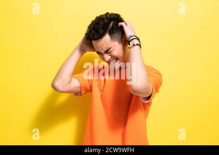Headache of young men Stock Photo