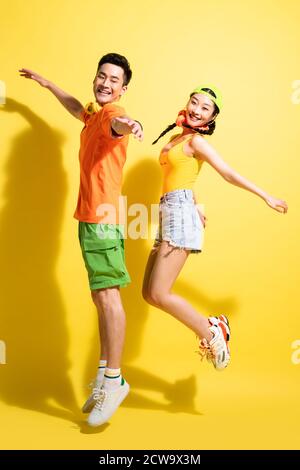 Play happy young man Stock Photo