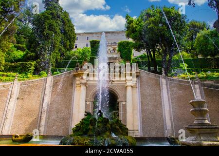 Fountain at Villa D'Este in Lazio Italy Stock Photo