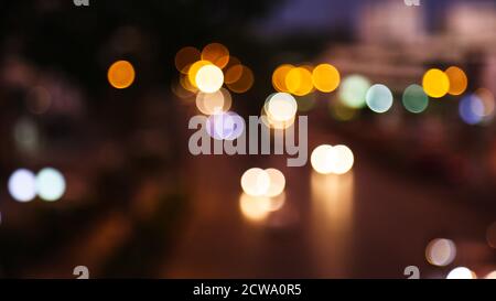 Colorful blur bokeh light background of city ligh Stock Photo