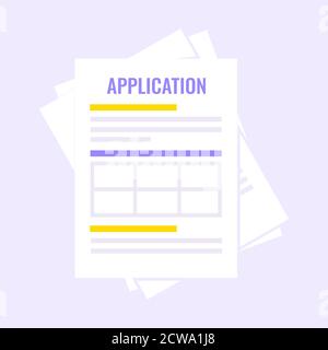 Application form submit flat style design icon sign vector illustration Stock Vector