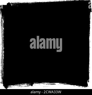Square frame border brush stroke black vector icon. One-stroke drawing ...