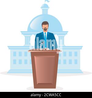 Political System Metaphor Flat Vector Illustration Set Stock Vector ...