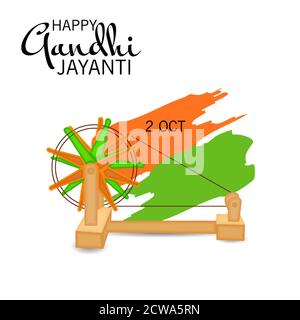 Vector illustration of a Background for 2nd October Gandhi Jayanti Celebration. Stock Photo