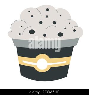 Ice cream bucket, sweets desert with chocolate Stock Vector