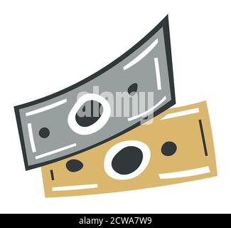 Money banknotes, paying for services, finances Stock Vector