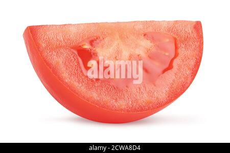 slice of tomato isolated on white background with clipping path Stock Photo