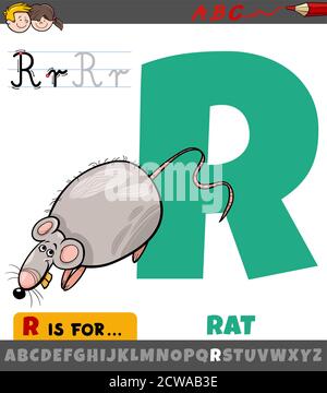 cartoon illustration of R letter for rat Stock Vector Image & Art - Alamy