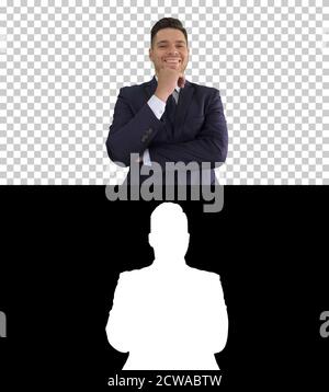 Business man thinking about his future plans Daydreaming, Alpha Stock Photo