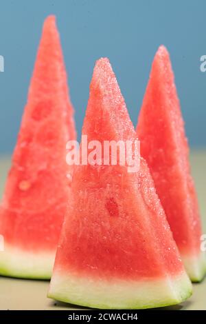 Watermelon slices close-up Stock Photo