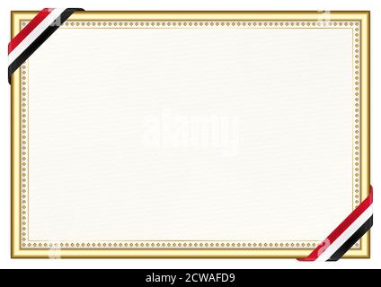 Horizontal frame and border with Yemen flag, template elements for your ...