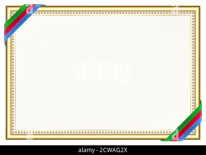 Horizontal frame and border with Eritrea flag, template elements for ...