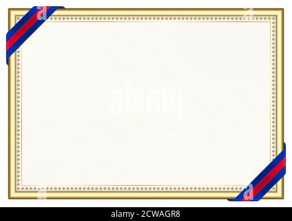 Horizontal frame and border with Cambodia flag, template elements for ...