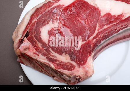 red meat, beef tomahawk joint, norfolk, england Stock Photo