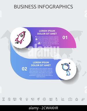 Vector infographic template circles for two labels, diagram, graph, presentation. Business concept with 2 options. For content, flowchart, steps, time Stock Vector