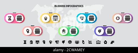 Vector infographic template circles for seven icons, diagram, graph, presentation. Business concept with 7 options. For content, flowchart, steps Stock Vector
