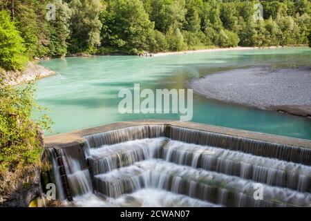 Lech Falls, Lech River, Füssen, Ostallgäu, Allgäu, Schwabia, Bavaria, Germany, Europe Stock Photo