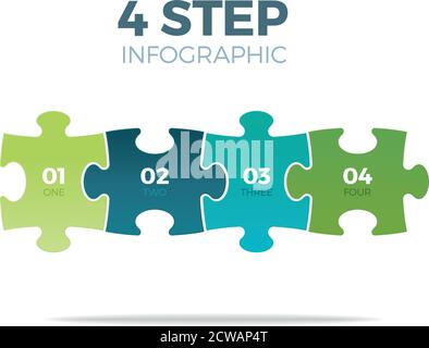 Four step puzzle infographic Stock Vector