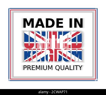Vector illustration, Made in United Kingdom, Premium Quality. Perfect for any use. Stock Vector