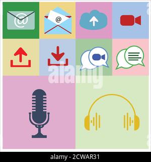 Onlline Office Icons for your Brochure and banner Stock Vector