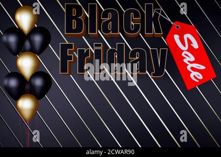 black friday sale ticket black friday illustration black friday 3d text with copy space for added text Stock Photo