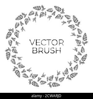 Pine cones vector seamless brush. Christmas Wreath Stock Vector