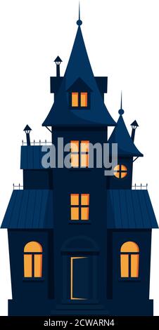 Halloween haunted house cute vector illustration Stock Vector