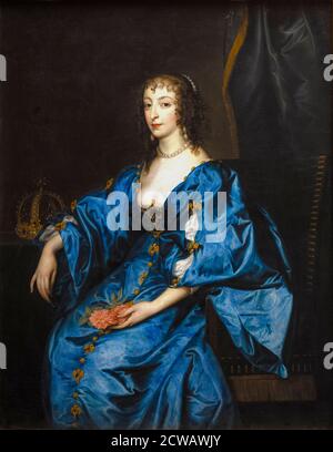 Queen Henrietta Maria (1609-1669), Queen consort and wife of Charles I of England, Scotland and Ireland, portrait painting by Anthony van Dyck, 1613-1641 Stock Photo