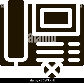Broken Telephone Icon Vector Glyph Illustration Stock Vector